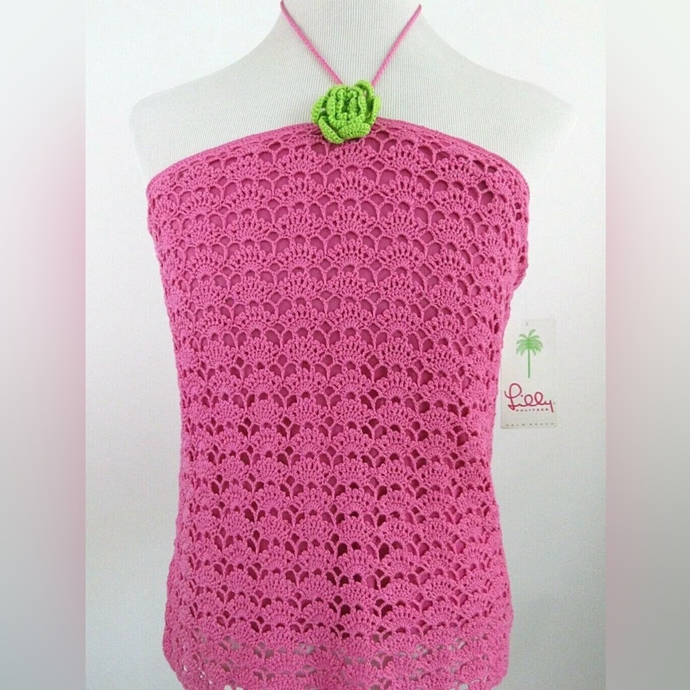 Lilly Pulitzer White Label NWT. crotchet halter top. Size ML.  Very different.